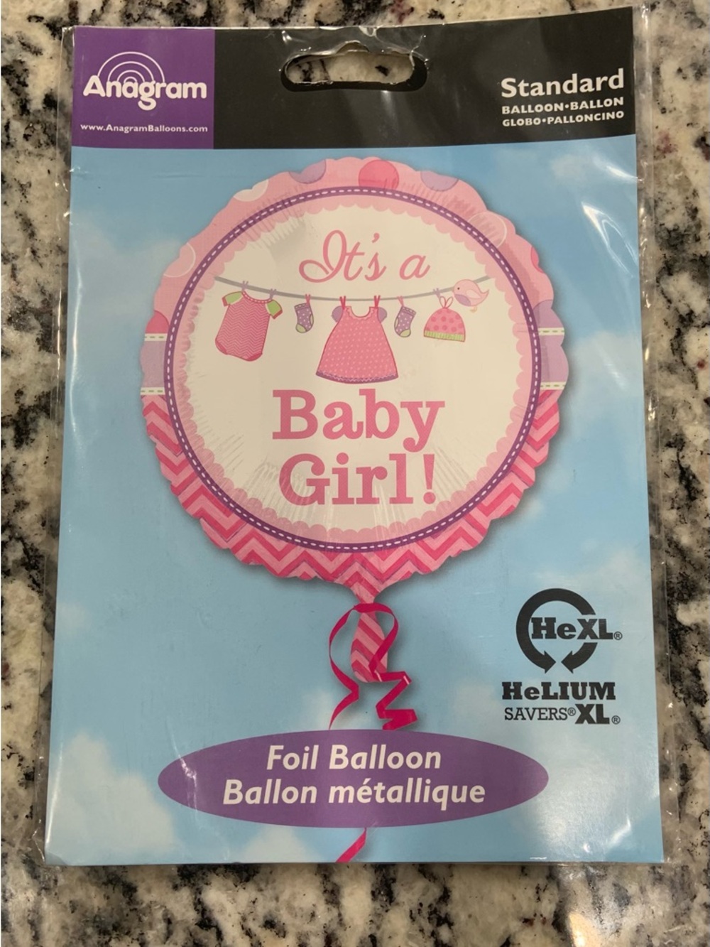 Anagram 'It's a Baby Girl!' Pink Foil Balloon- BNWT